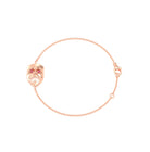 Bracelet Mélancolie en or rose 18 carats, masque théâtre triste