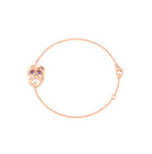 Bracelet Mélancolie en or rose 18 carats, masque théâtre triste
