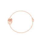 Bracelet Mélancolie en or rose 18 carats, masque théâtre triste