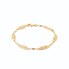 Bracelet navettes filigranées et olives lisses en plaqué or