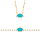 Bracelet nuage bleu ciel enfant en plaqué or, 16 cm