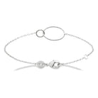 Bracelet ovale et cercle ciselés en argent 925 rhodié