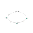 Bracelet pampilles vertes et zircons en argent 925