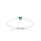 Bracelet papillon vert en argent 925