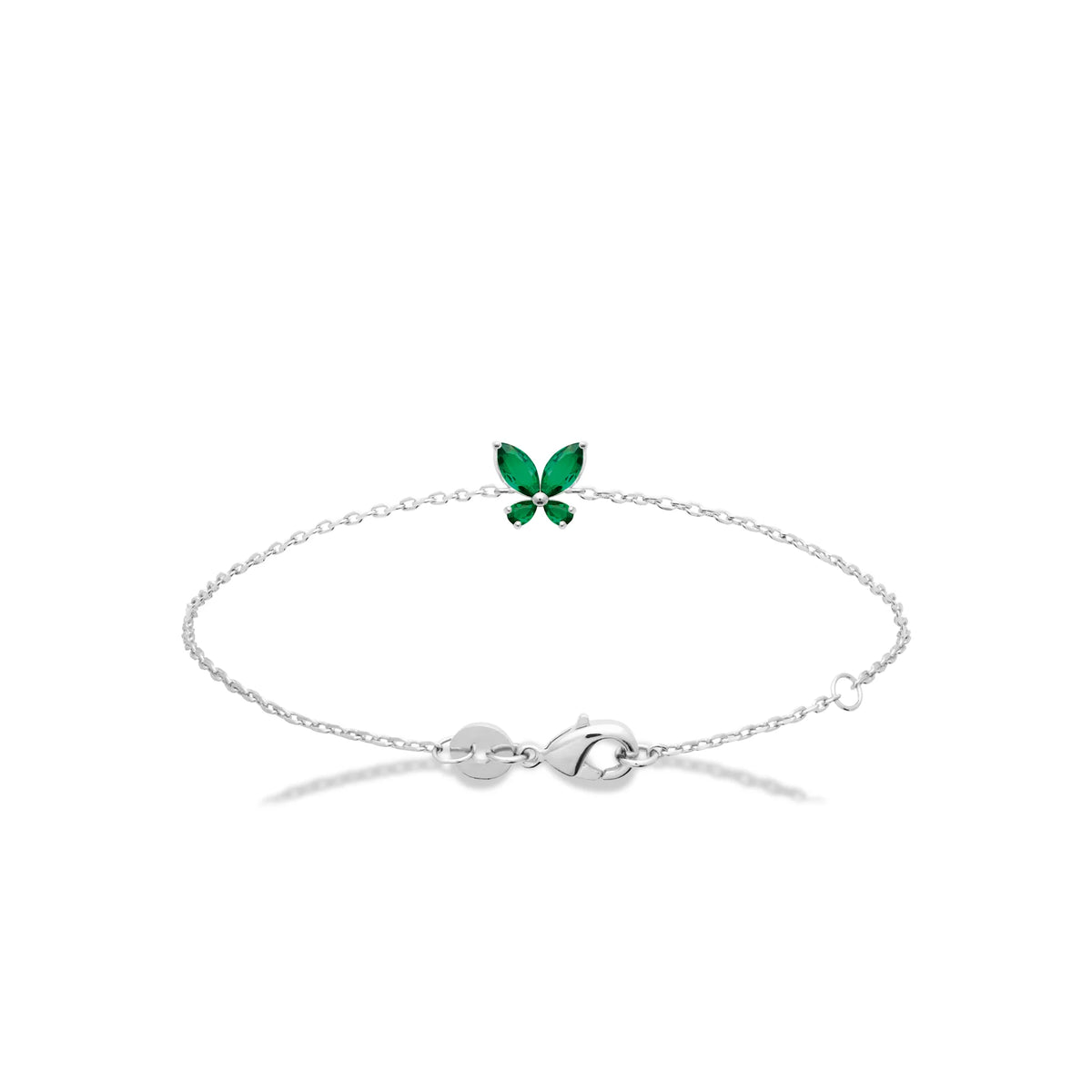 Bracelet papillon vert en argent 925