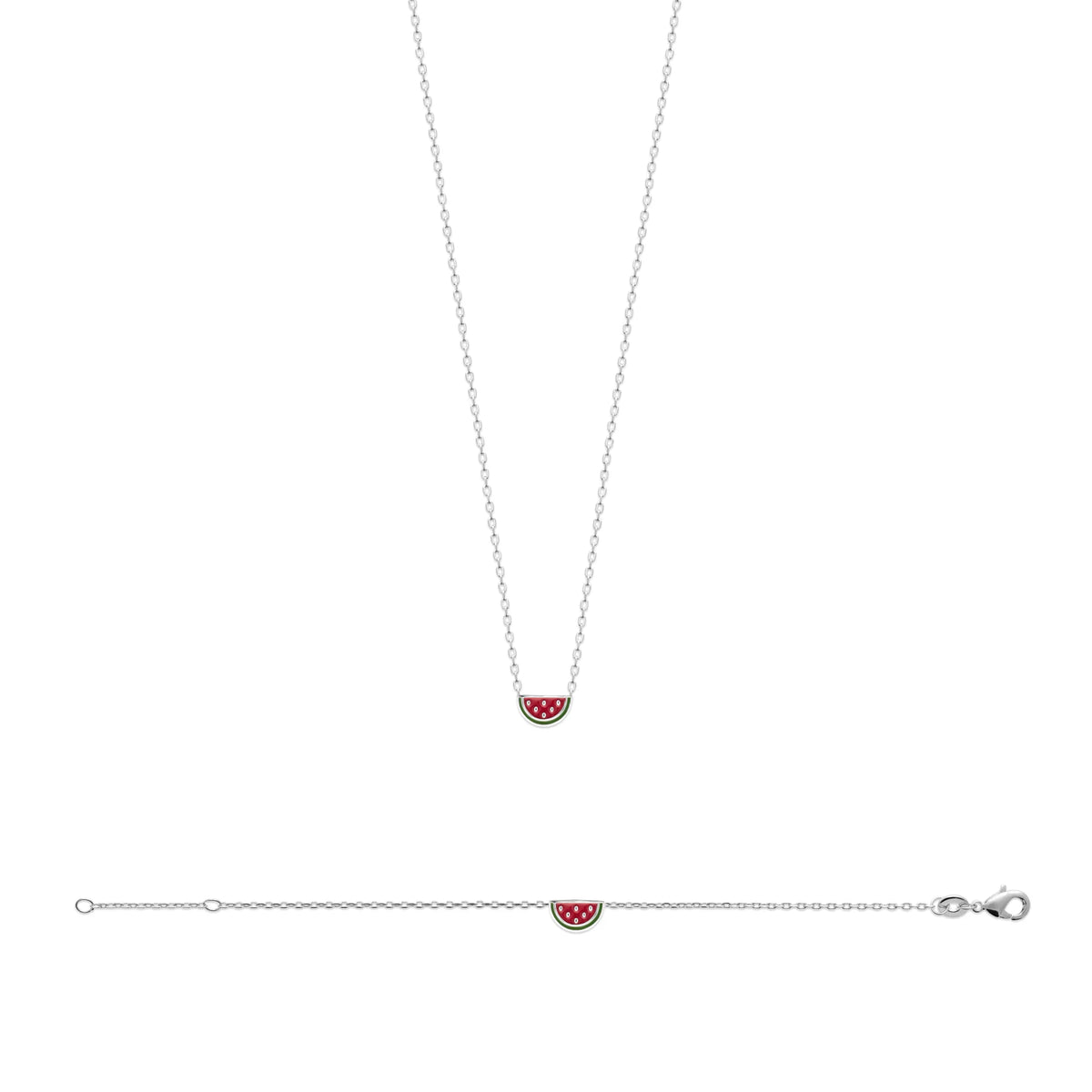 Bracelet pastèque enfant en argent 925 rhodié, 15 cm