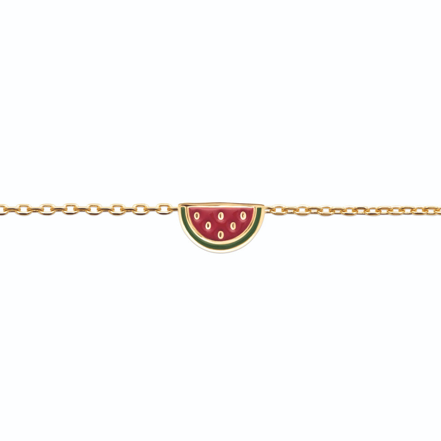 Bracelet pastèque enfant en plaqué or, 15 cm, vue de face