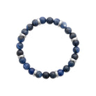 Bracelet perles de jaspe bleu et acier homme