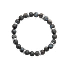 Bracelet perles de labradorite et acier homme vu de profil