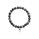 Bracelet perles de labradorite et acier homme