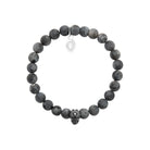 Bracelet perles de labradorite et tête de mort en acier homme