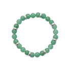 Bracelet perles de quartzite verte et acier homme vu de profil