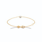 Bracelet petit rond de zircon serti clos en plaqué or
