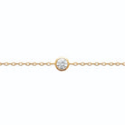 Bracelet petit rond de zircon serti clos en plaqué or