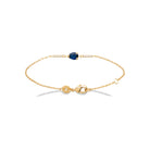 Bracelet pierre bleu profond taille poire en plaqué or