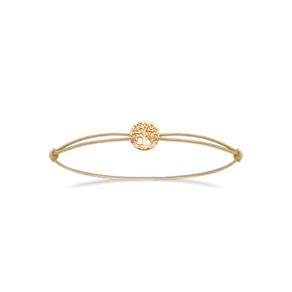 Bracelet Cordon “Arbre Doré” – Plaqué or 18 carats Beige