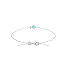 Bracelet poisson bleu enfant en argent 925 rhodié, 16 cm