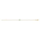 Bracelet poisson bleu enfant en plaqué or, 16 cm