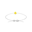 Bracelet poussin jaune enfant en argent 925 rhodié, 16 cm