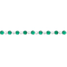 Bracelet rivière de pierres vertes et blanches en argent 925 rhodié
