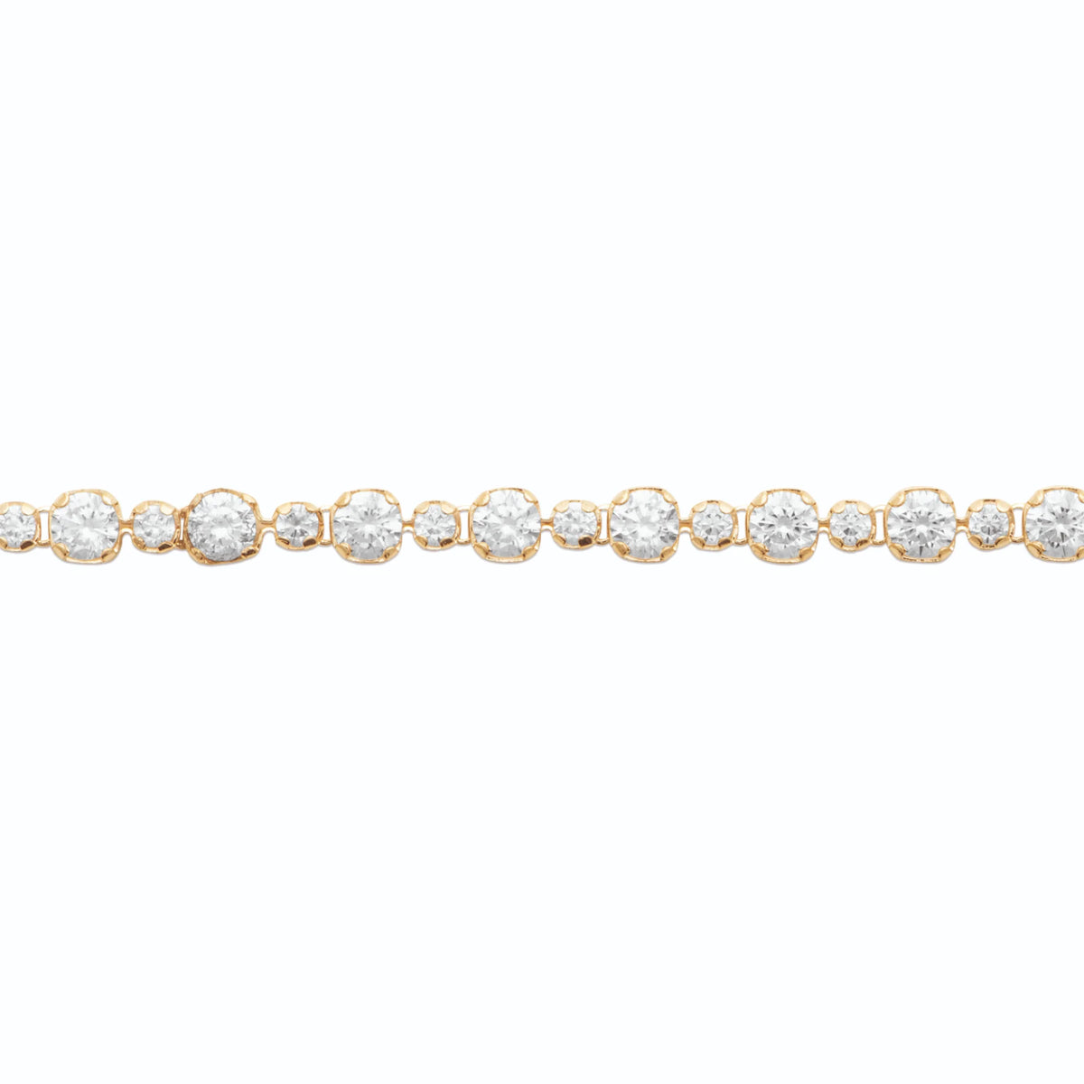 Bracelet rivière de zircons sertis clos en plaqué or