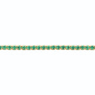 Bracelet rivière fine de pierres vertes en plaqué or