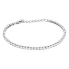 Bracelet rivière de zircons en argent 925, vue d’ensemble sur fond blanc