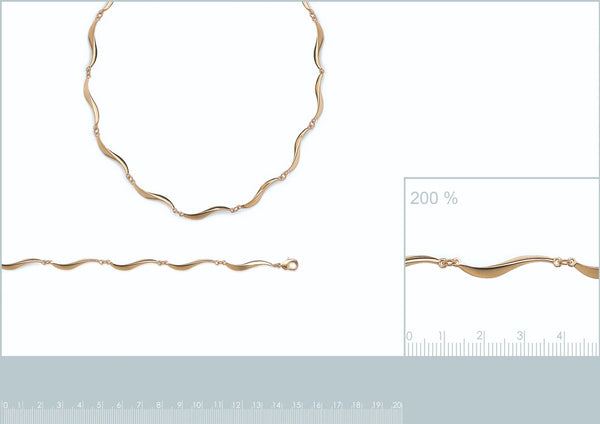Bracelet ruban ondulé en plaqué or