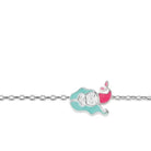 Bracelet sirène enfant en argent 925 rhodié, 15 cm