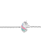 Bracelet tête de licorne enfant en argent 925 rhodié, 15 cm