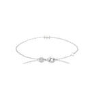 Bracelet en argent 925 orné d’une barrette de trois zircons