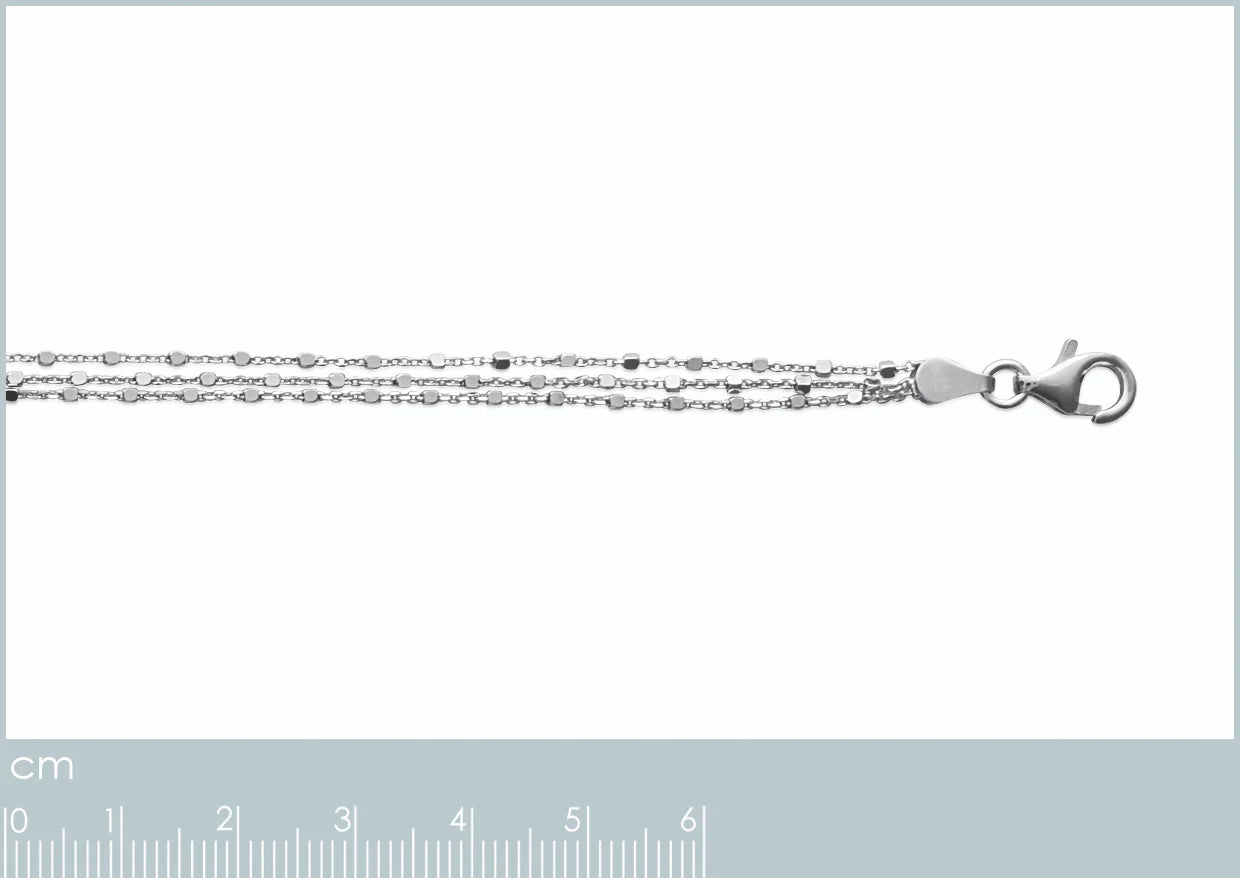 Bracelet trois rangs à olives en argent 925 rhodié