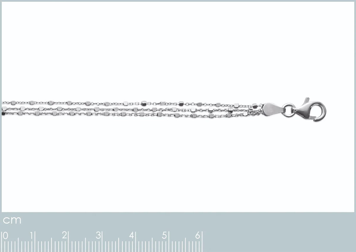 Bracelet trois rangs à olives en argent 925 rhodié