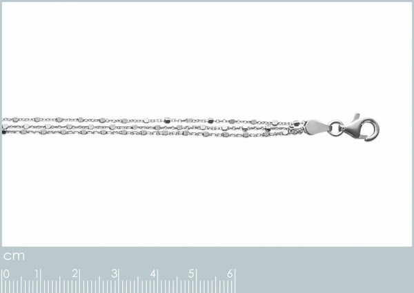 Bracelet trois rangs à olives en argent 925 rhodié