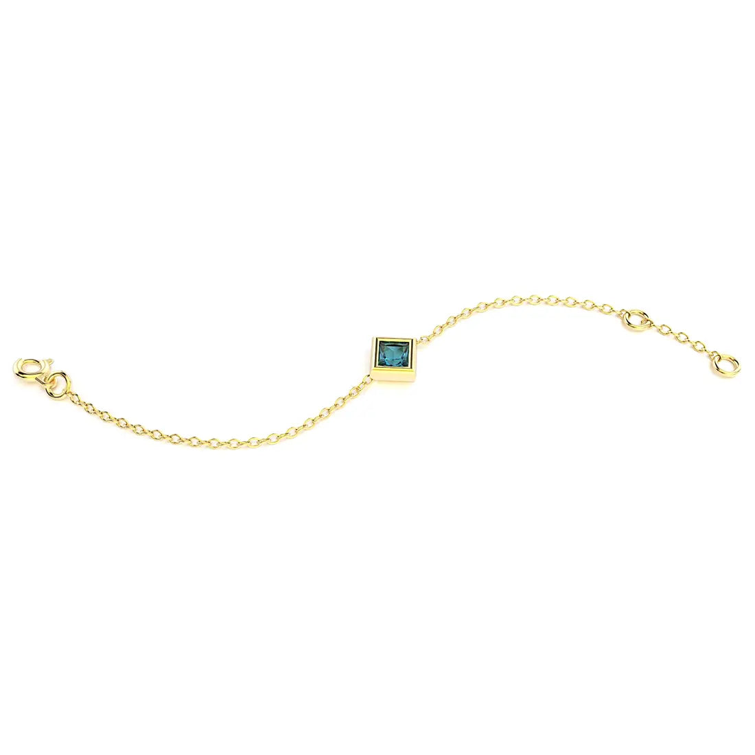 bracelet byzance pour femme forme carré en or jaune avec topaze