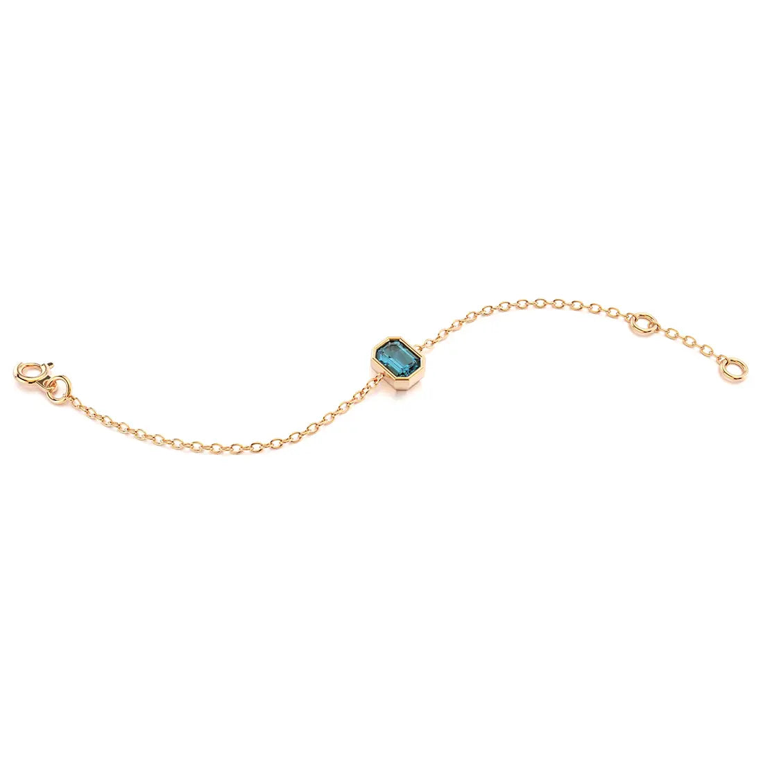 bracelet byzance pour femme en forme emeraude avec or rose et topaze