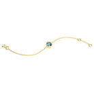 bracelet byzance pour femme forme ovale en or jaune et topaze