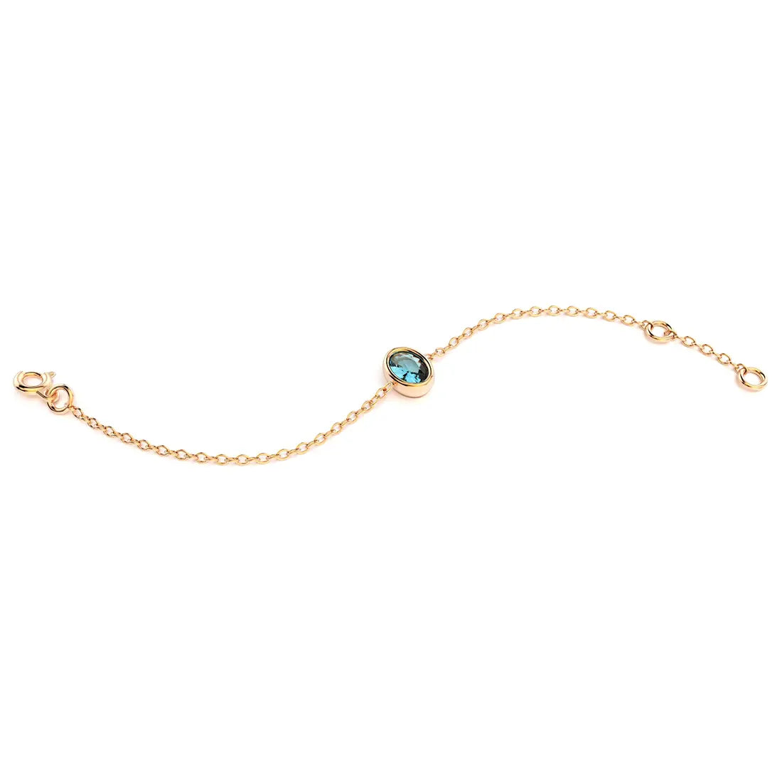 bracelet byzance pour femme forme ovale en or rose et topaze