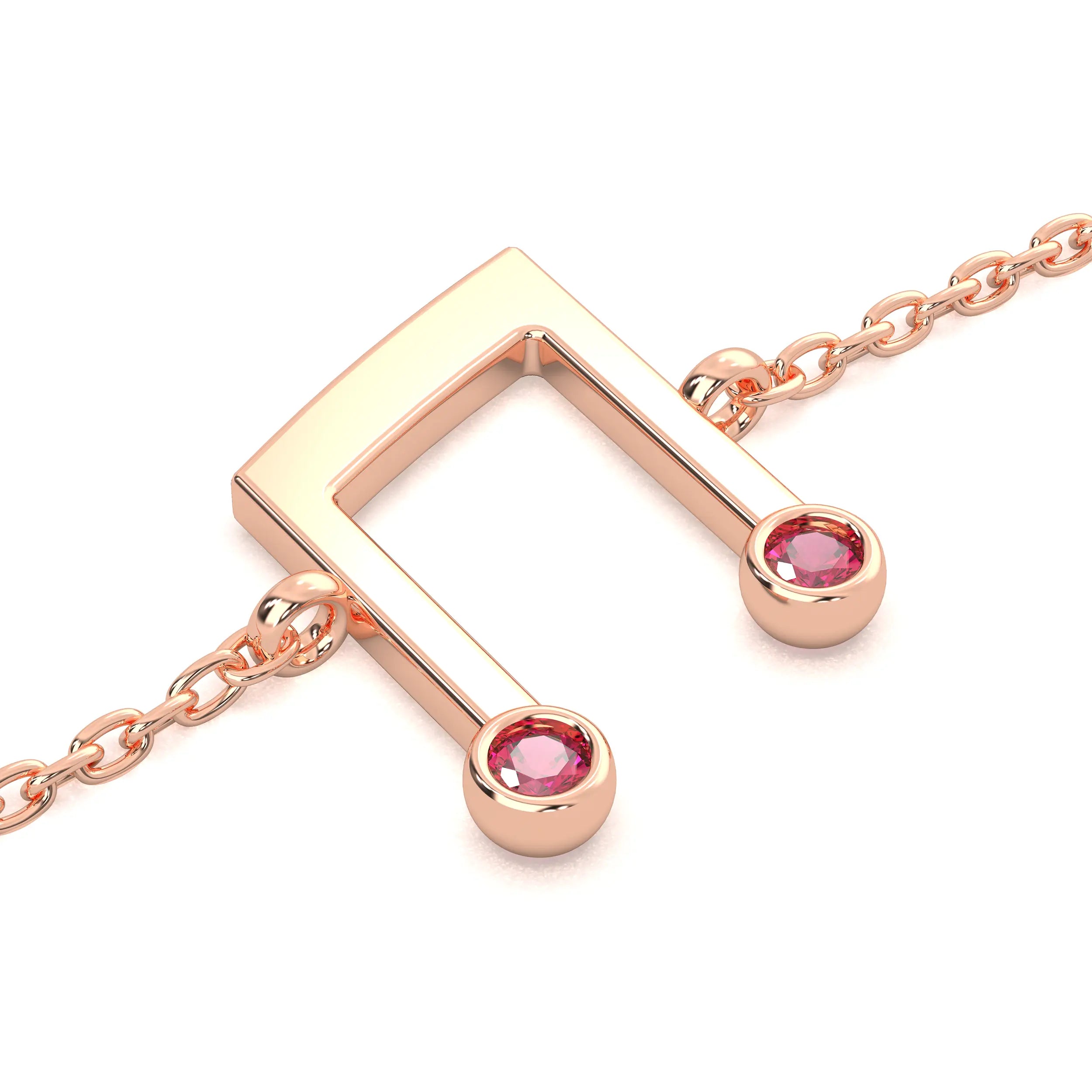 Bracelet Note de Musique Or Rose Rubis