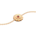 Bracelet Paquerette femme en or rose avec pierre semi-précieuse rubis