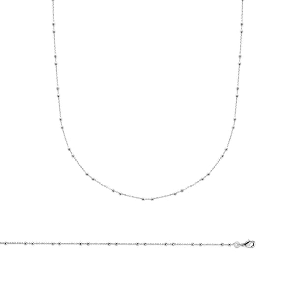 Chaîne à perles doublées en argent 925 rhodié