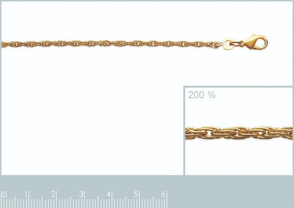 Chaîne maille corde en plaqué or 45 cm