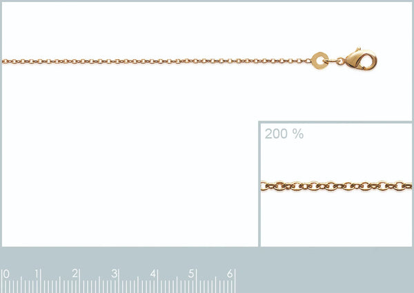 Chaîne maille forçat 1,3 mm en plaqué or, autre vue