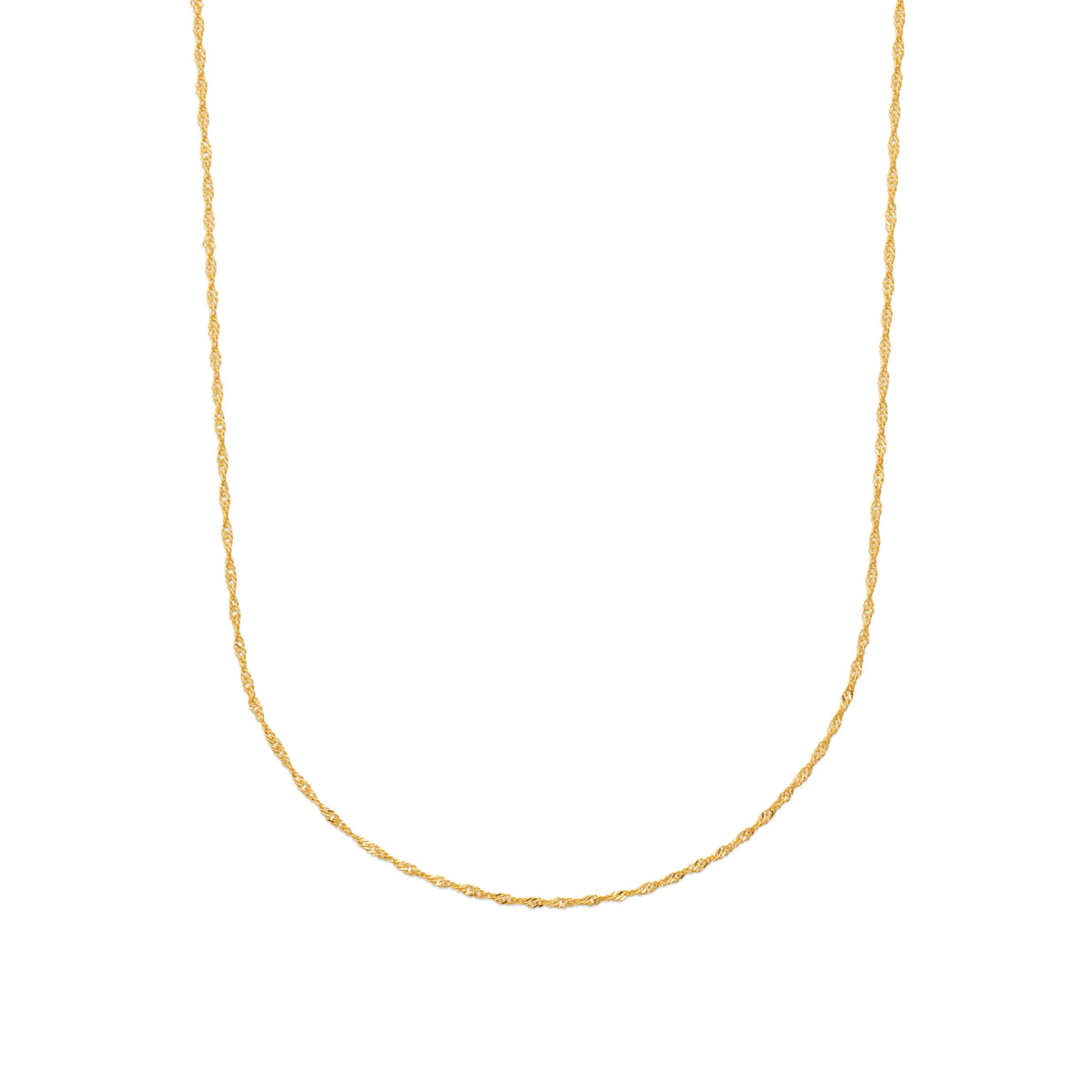 Chaîne maille Singapour en plaqué or 45 cm, détail de la maille