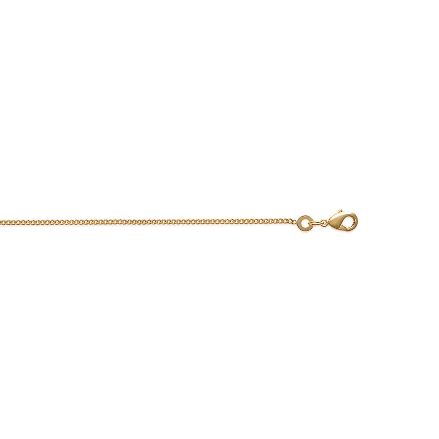 Chaîne maille gourmette diamantée en plaqué or 18 carats, 3 longueurs, vue de face