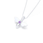 Collier Abeille en argent 950 et pierre fine ou précieuse au choix Améthyste