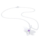 Collier Abeille en argent 950 et pierre fine ou précieuse au choix