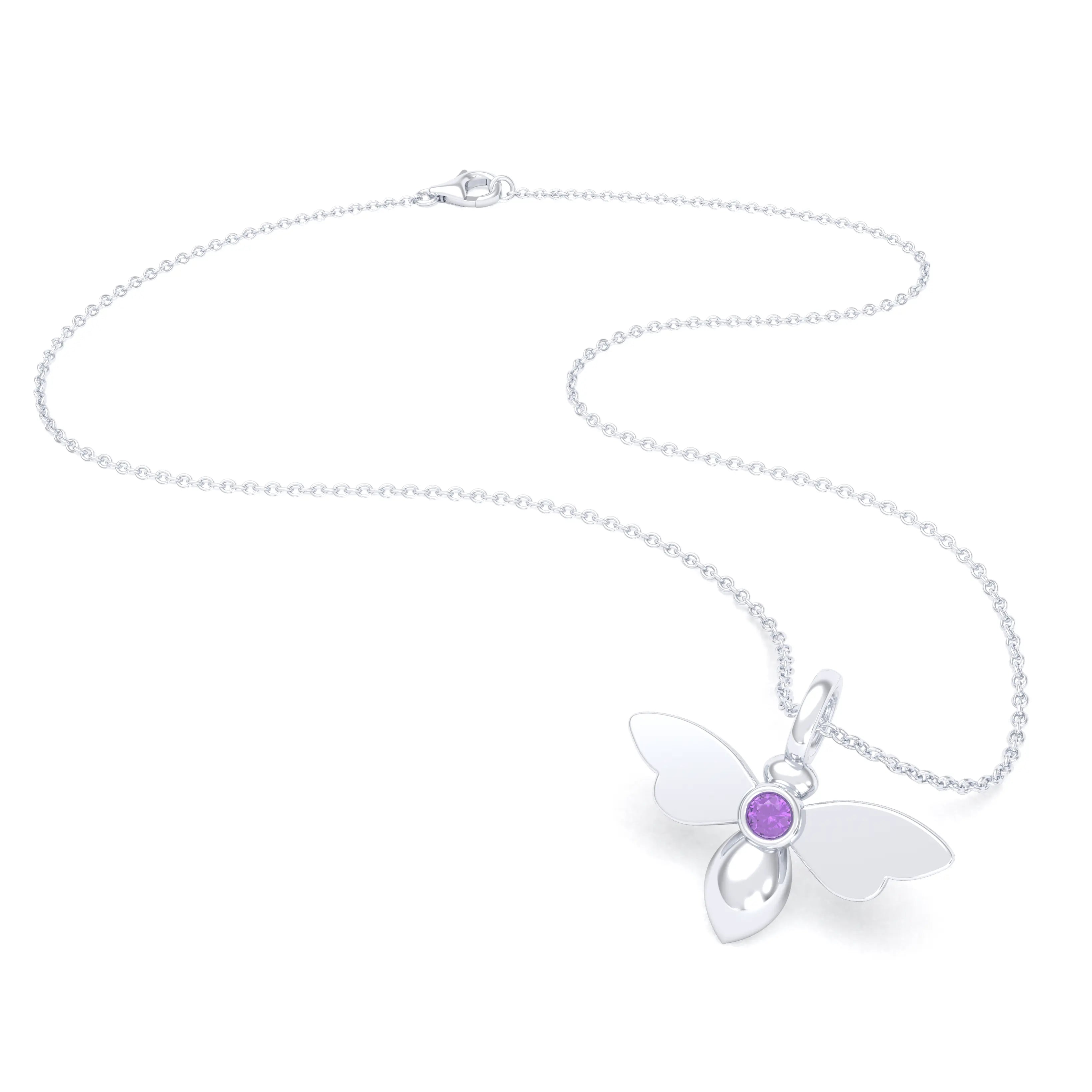 Collier Abeille en argent 950 et pierre fine ou précieuse au choix