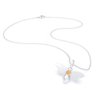 Collier Abeille en argent 950 et pierre fine ou précieuse au choix