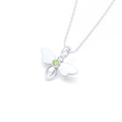 Collier Abeille en argent 950 et pierre fine ou précieuse au choix Péridot